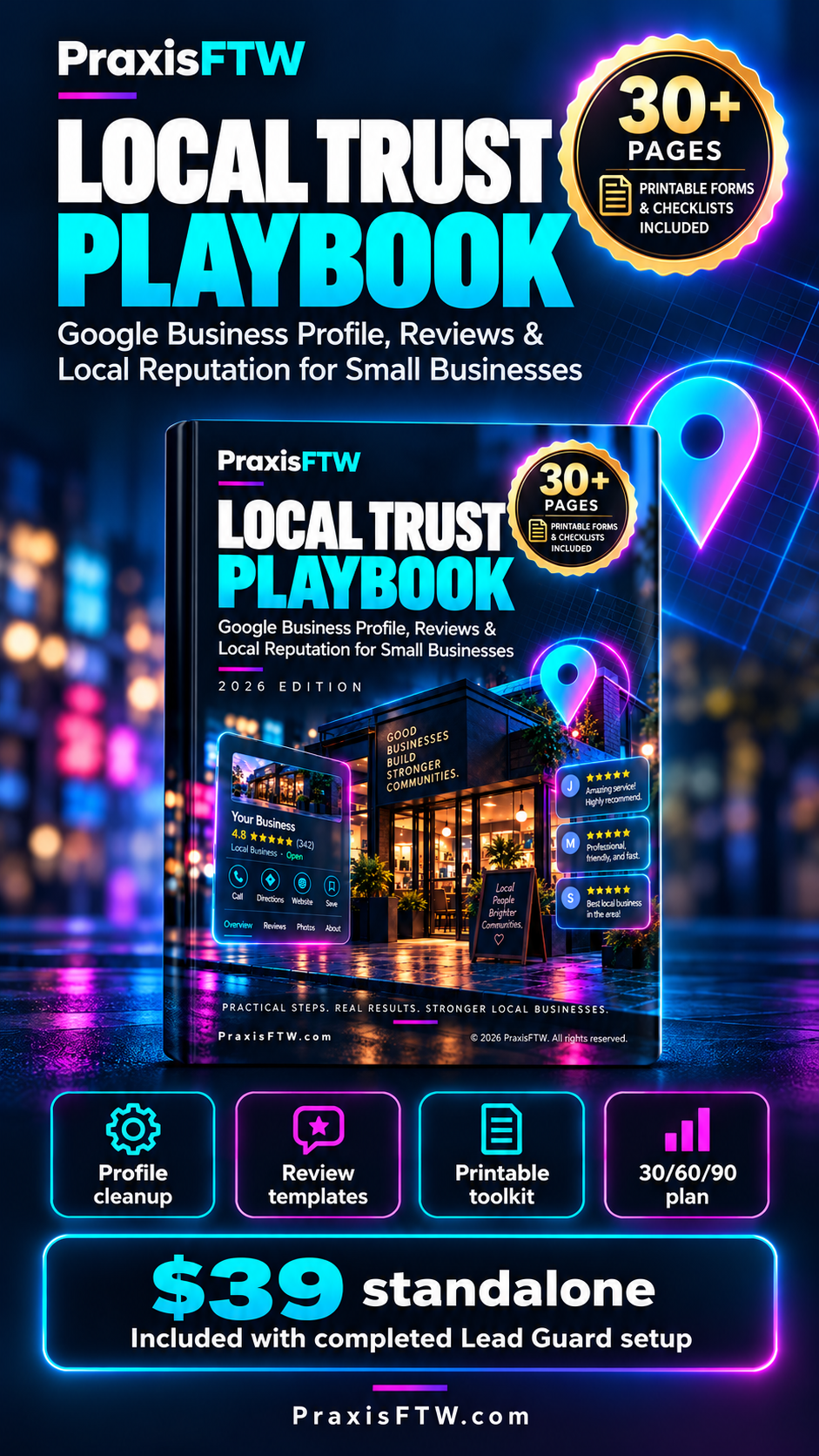 Local Trust Playbook cover showing practical Google Business Profile and review guidance